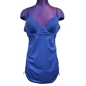 Spanx Love your Assets Navy Slimming Push Up Swim Dress Size Large Women's R36‎